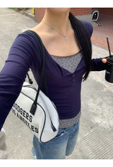 ヴィンテージフラワーレイヤード長袖Tシャツ