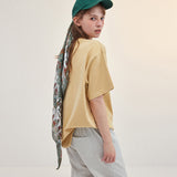 FLOWER DRAWING OVERSIZED T-SHIRT_YELLOW