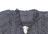 Anna Stripe Lace Frill Layered Blouse