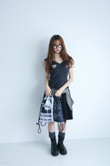 big ribbon skirt(black×grey)