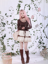 ROSE ISLAND オータムレースフローラルプリントコットンスカート