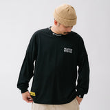 EXAMPLE カーシブサークルロゴビッグカーラー L/S TEE