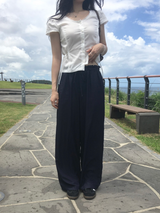 Button Ruffle Pants
