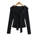 Shoulder Strap Soft Long Sleeve Tee