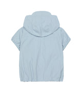 Half-Shirred Hooded Windbreaker - SKY BLUE