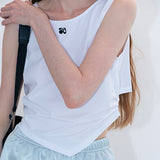 Strap cropped tank white