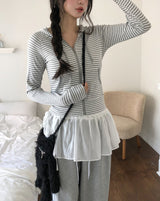 Sco Stripe Slim Hood Zip-Up