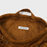 Suede Fringe Gym Sack_Camel
