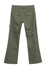 ベルトニースリットパンツ（カーキ）