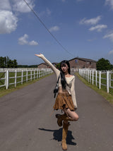Hippie eyelet belt skirt