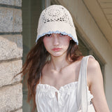 SunFlower Shell Crochet Hat (Ivory)