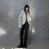 BANDED SLEEVE CURVE PUFFER