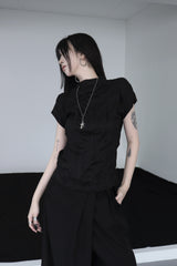 pleated turtleneck T (2color)