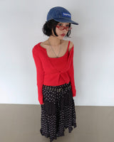 V-neck Knit Sleeveless Cardigan Set