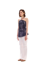 POCKET PRINTING HALTERNECK DRESS / BLACK