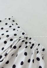 Dot Polka Dot Back Banding Midi Skirt