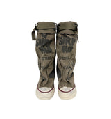 Vintage painted belted mid boots