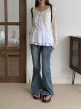 Koren Bootcut Long Vintage Washing Denim Pants