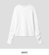 Mellie ツートンレイヤードシャーリングロングスリーブ
