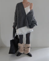 Mohair wool knitwear oversized-fit cardigan
