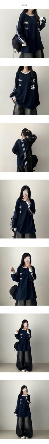 In-mi track line boxy fit long sleeve t-shirt