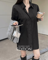 【MADE】Nylon Shirt Mini Dress