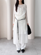 button sheer dress (3color)