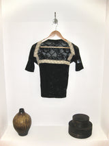 [香] Floral Lace Sleeveless & Bolero SET (Black)