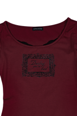 レースフレームTシャツ #ワイン