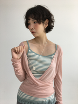 ソム ストライプ レース ノースリーブ (4color)