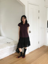 Lauryn Cancan Frill Ribbon Midi Skirt (2c)