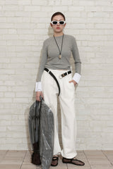 NEW CUFFS TOP_MELANGE GRAY