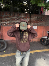 Crack Vintage Lettering Hooded Zip-Up
