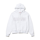 MEOW CAT EAR HOODIE ZIP UP - WHITE