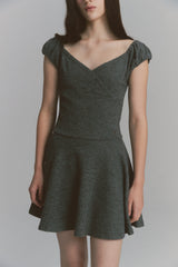 Rose Flare Dress Charcoal