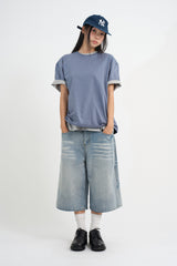 セミクロップドデイリーTシャツ