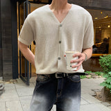 LMN Lauren V-neck Short-sleeved Cardigan (4 colors)