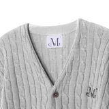 ヘルメスリーVネックケーブルニット UNISEX (4Color)