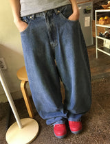 ハミールサイドボタンデニムワイドパンツ