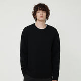 カシミアブレンドウールクルーネックニット BLACK