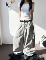Hotcross Rivet Off-Shoulder Ribbed Crop T-Shirt 5color