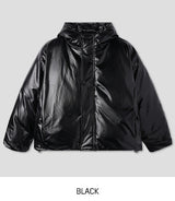 Touk glossy puffer hood padding