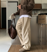 ヨギス ワイドフィット シングルタック コーデュロイパンツ