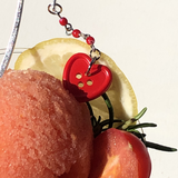 red heart button bookmark