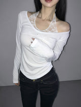  estrogen lace halter top(3 color) 