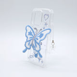 SUN CASE CLEAR  PATCH BUTTERFLY BLUE