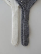 BEADS ANGORA BEANIE (WHITE, GRAY 2COLORS!)