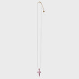 ROSY CROSS MULTI LONG NECKLACE (PINK)