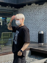 ポスター半染め半袖Tシャツ2C