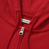 KIRSH プレーンスリムフィットクロップパーカージップアップ [RED]